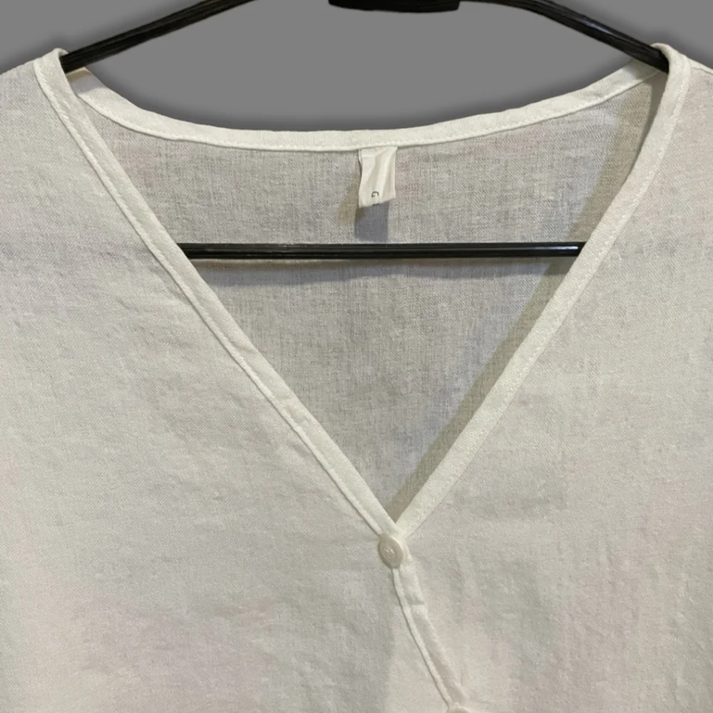 Cotton Linen Diagonal Button Down Formal Shirt - Picture 3 of 6